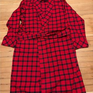 RARE Filson Alaskan Guide Robe Red Black Plaid Flannel belted